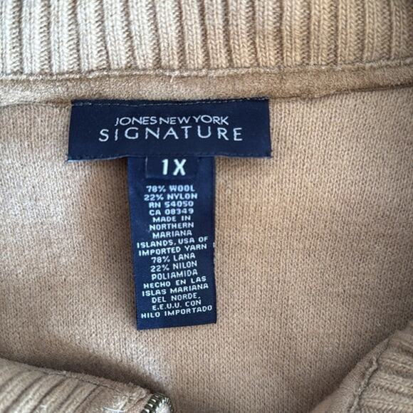 Jones New York Signature Women’s Long Sleeve Wool Blend Jacket Tan Size XL Zip - Picture 3 of 5